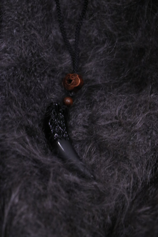 Fang of the Abyss- One-of-a-Kind Black Dragon Tooth Necklace