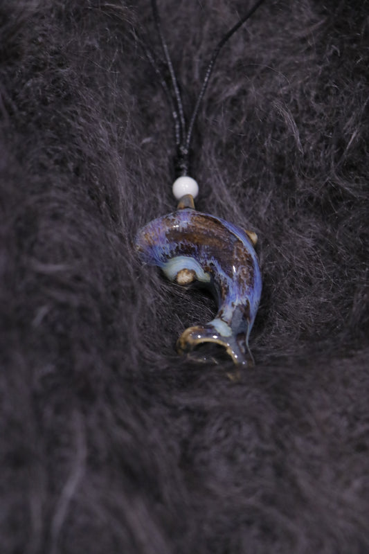 Song of the Tidal Spirit - Ceramic Dolphin Flute Amulet
