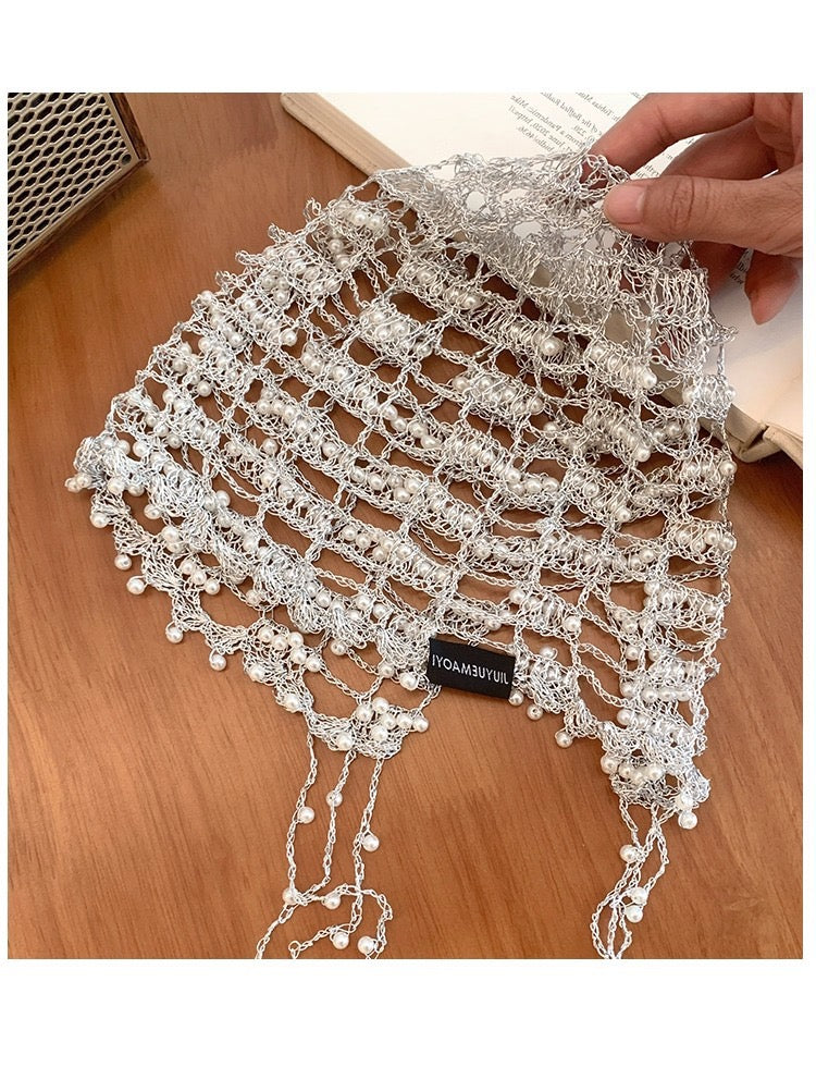 Silverveil – Limited Edition Silver Pearl Knit Hat