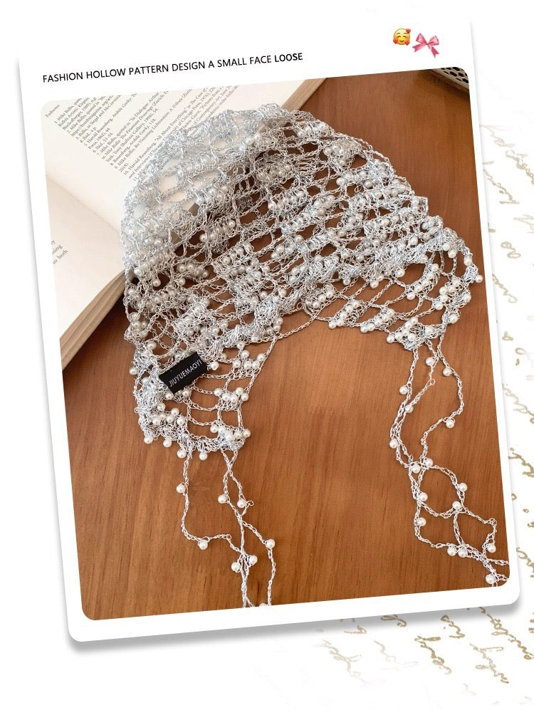 Silverveil – Limited Edition Silver Pearl Knit Hat