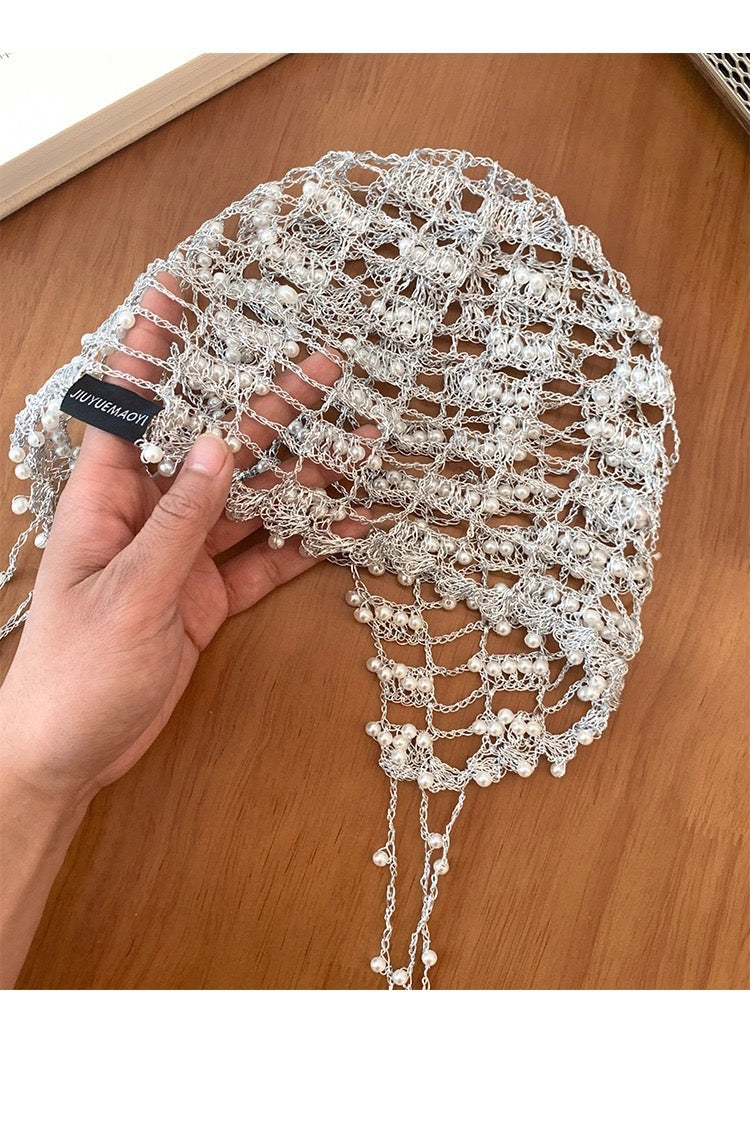 Silverveil – Limited Edition Silver Pearl Knit Hat