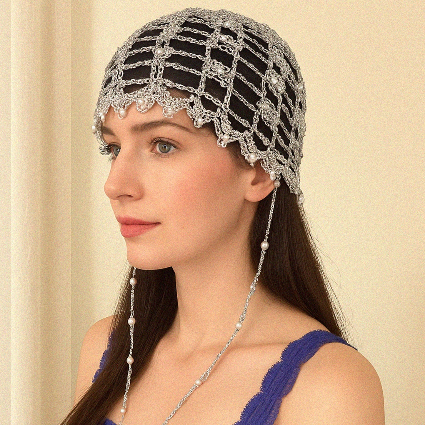 Silverveil – Limited Edition Silver Pearl Knit Hat