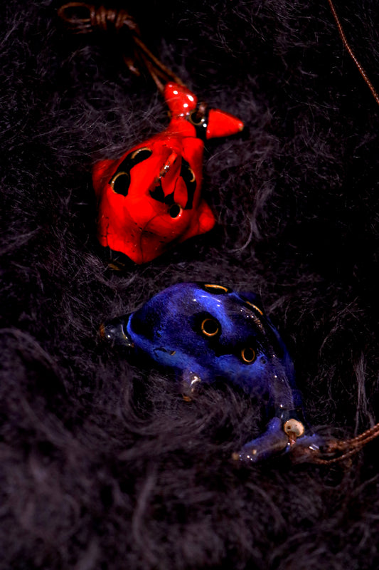 Whispers of the Lucky Koi - Ceramic Flute Amulet